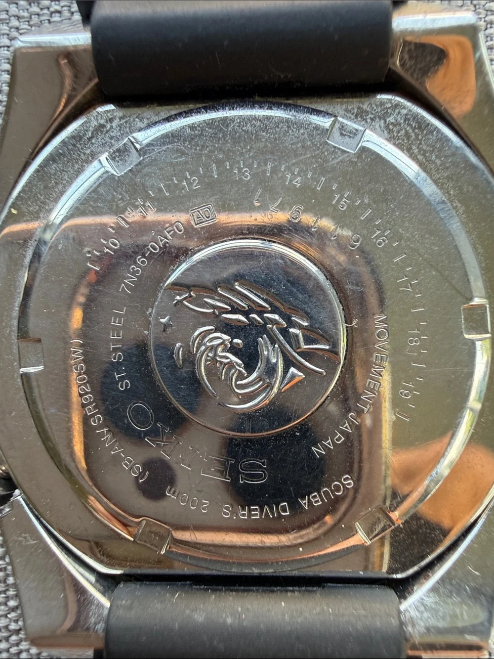 Seiko Orange Dial Diver with Black Rubber Strap